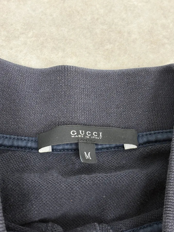 SS2012 Gucci Navy Embroidered Logo Polo mtcxXpl 8