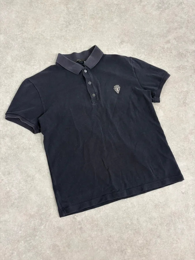 SS2012 Gucci Navy Embroidered Logo Polo mtcxXpl 3