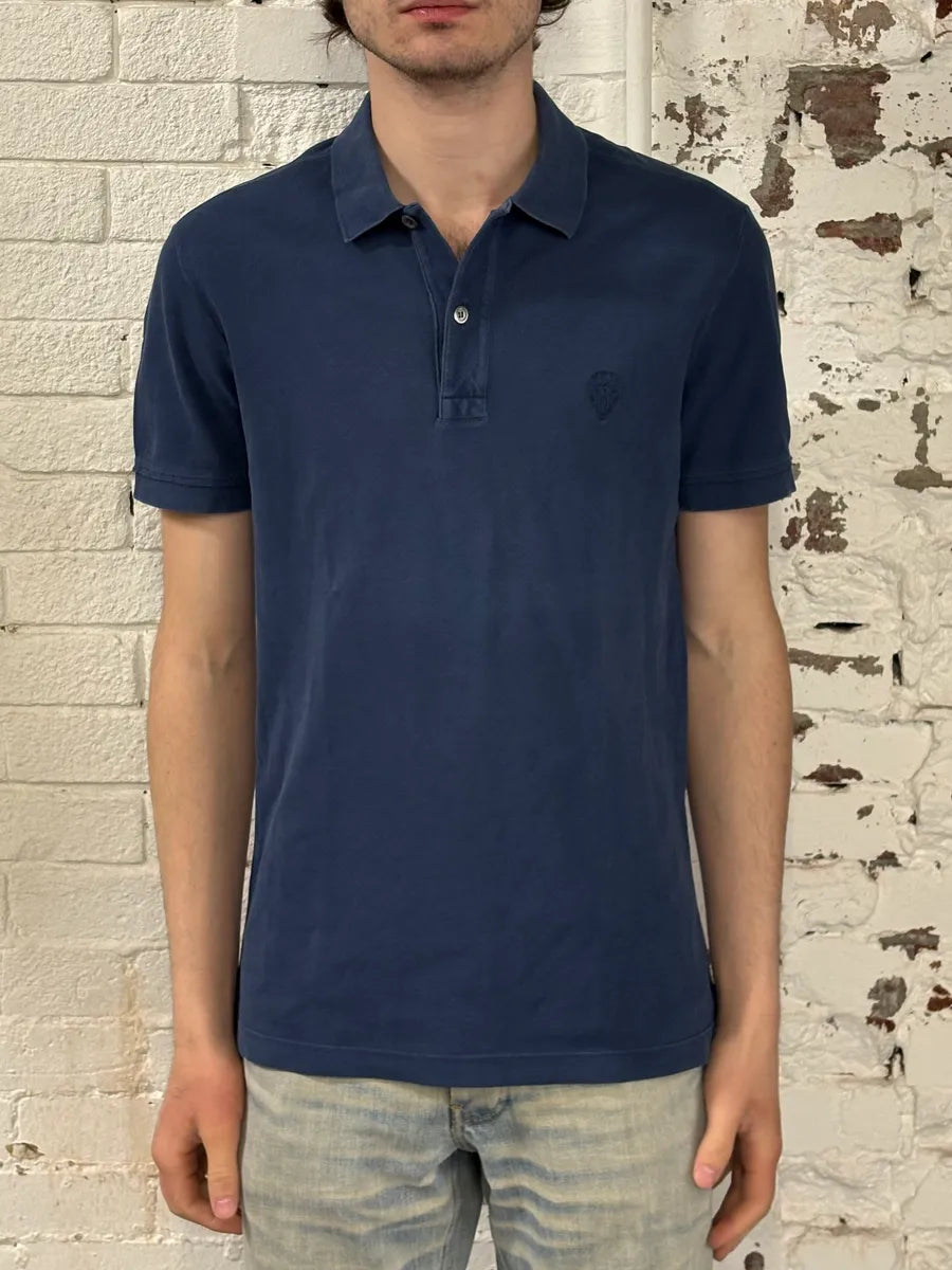 SS2010 Gucci Navy Embroidered Logo Polo cPOohIM 1
