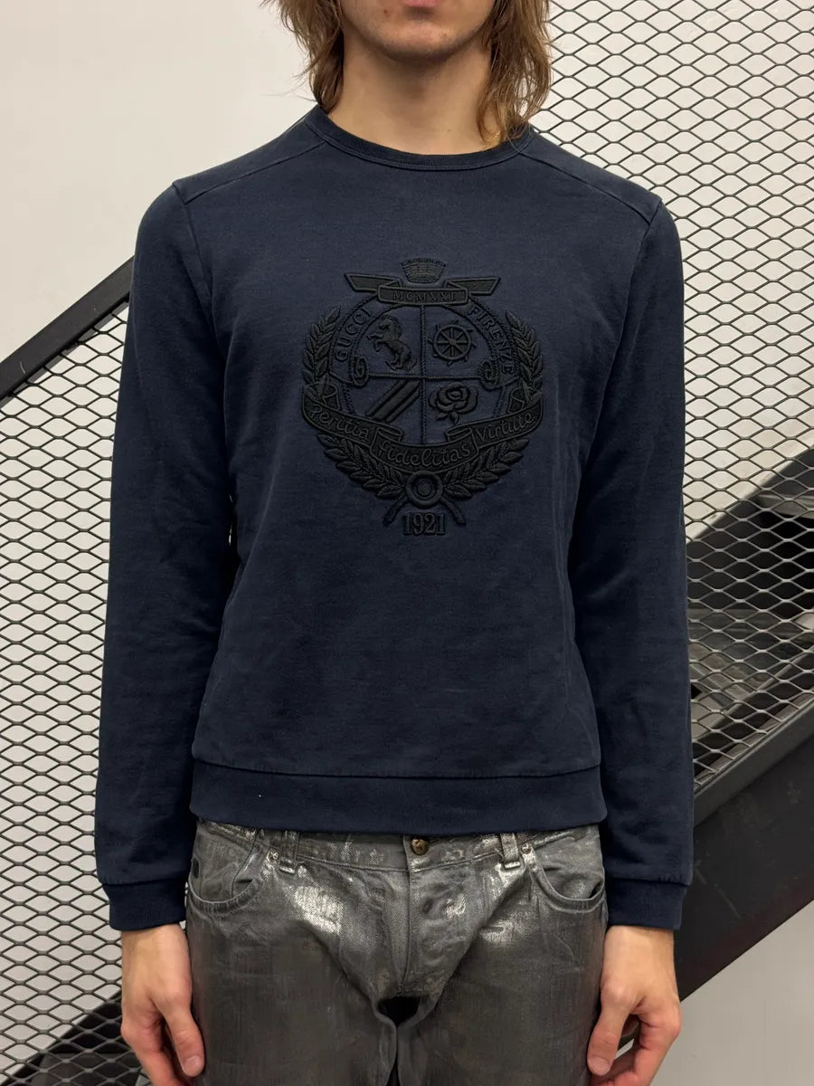 2000s Gucci Navy Embroidered Sweater JyhBhOS 0