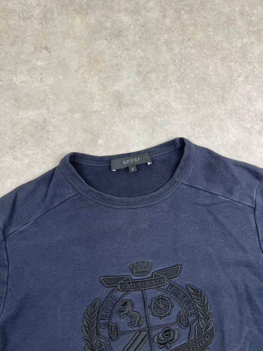 2000s Gucci Navy Embroidered Sweater JyhBhOS 5