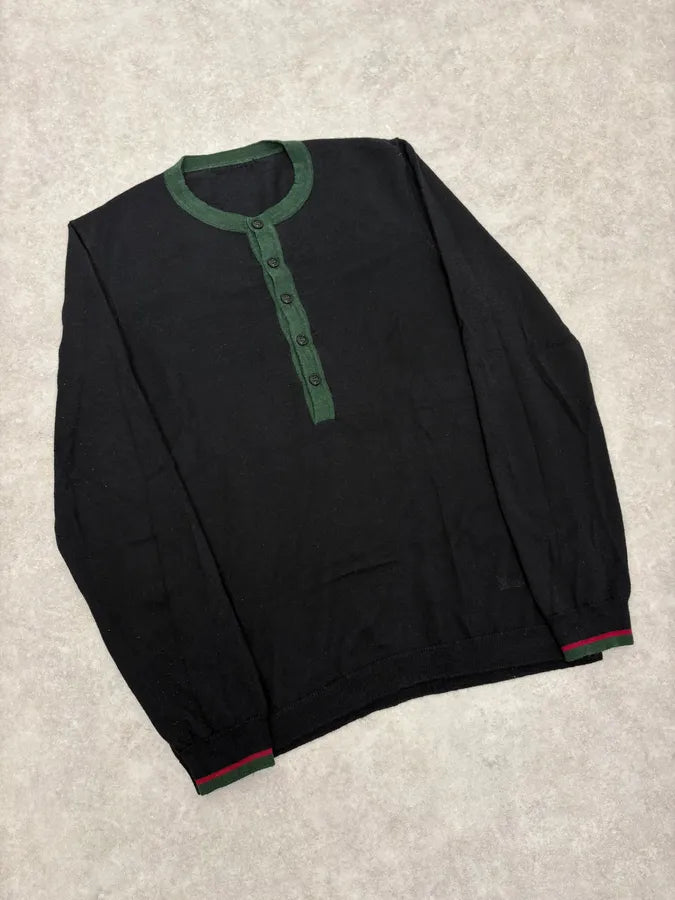 2000s Gucci Black Henley Sweater dEHWYws 1