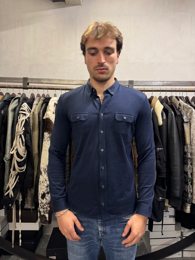 2000s Gucci Navy Minimalist Shirt vvygciA 1