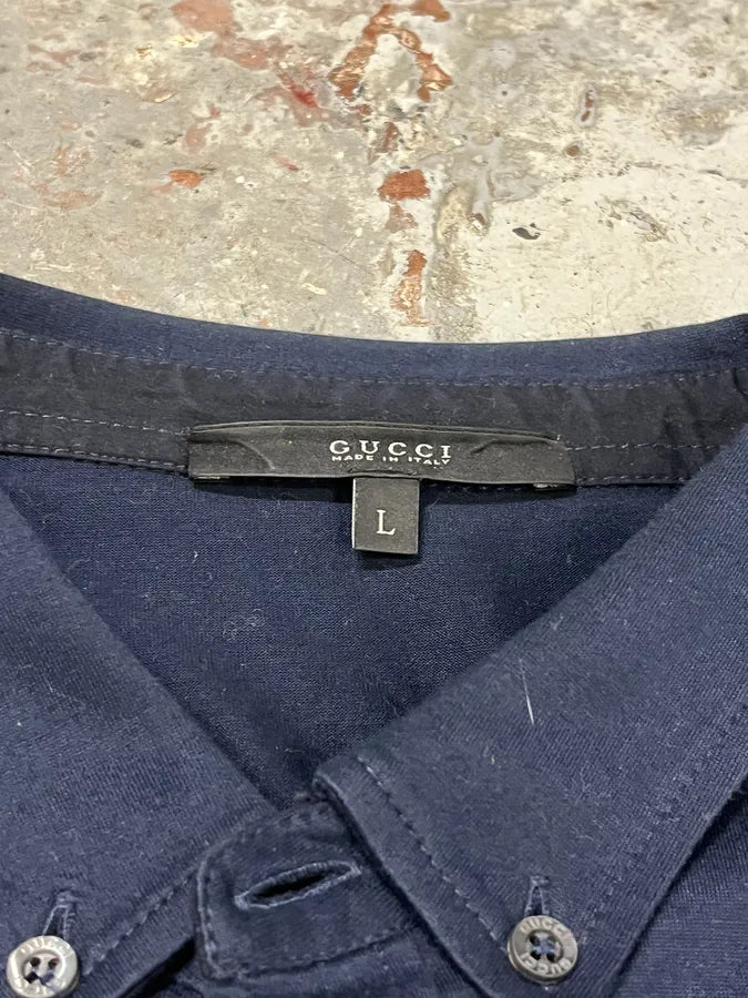 2000s Gucci Navy Minimalist Shirt vvygciA 5