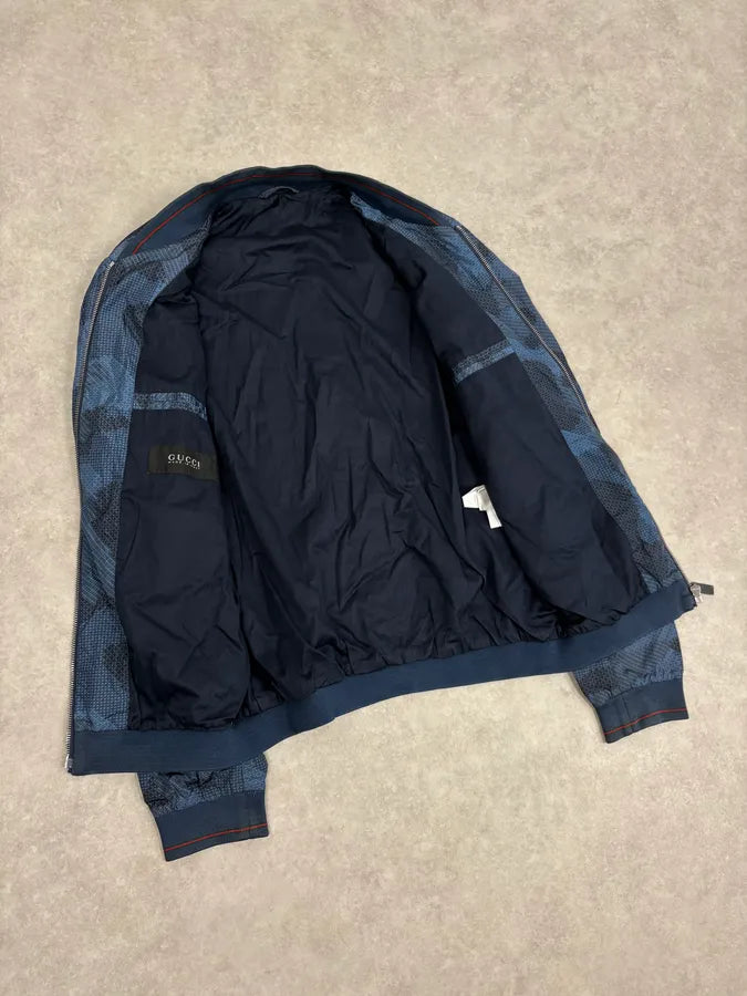 SS2010 Gucci Navy Camo Bomber Jacket aRZusKf 7
