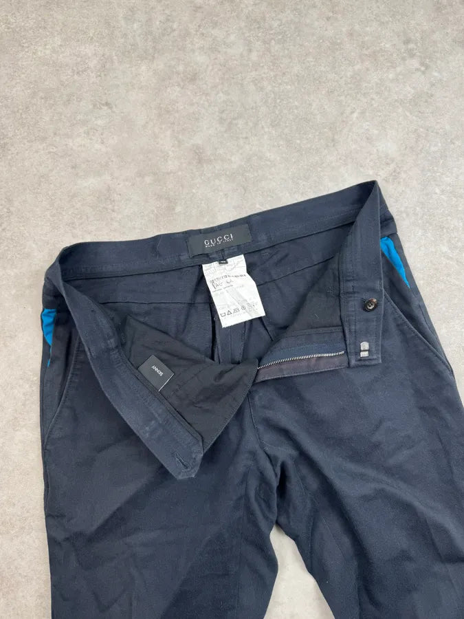 SS2008 Gucci Navy Highlined Pocket Pants by Frida Giannini ZceLDuD 11