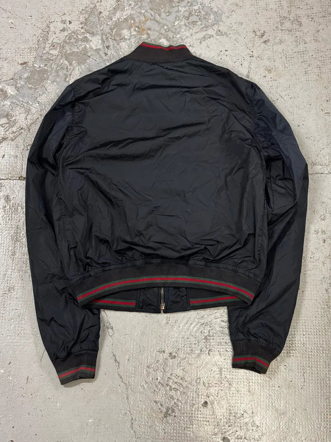 SS2011 Gucci Navy Red Stripes Nylon Bomber Jacket cuhrQnC 3