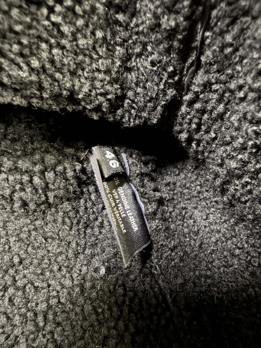 2000s Gucci Navy Shearling Leather Cargo Jacket fsIjivH 8