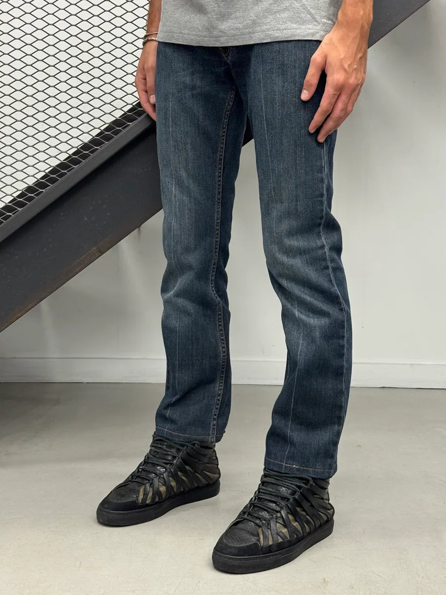 2000s Gucci Navy Slim Denim Jeans NgKvCDj 3
