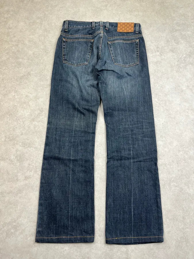 2000s Gucci Navy Slim Denim Jeans NgKvCDj 7