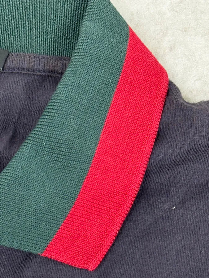 2000s Gucci Navy Striped Collar Polo  EMHRmKf 6