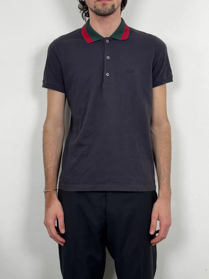 2000s Gucci Navy Striped Collar Polo  EMHRmKf 1