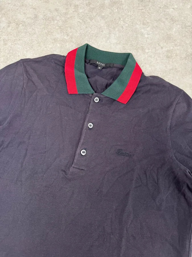 2000s Gucci Navy Striped Collar Polo  EMHRmKf 4