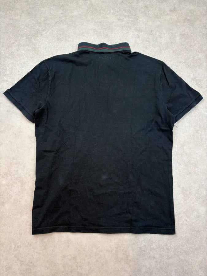 2010s Gucci Navy Striped Collar Polo Shirt iiuHTWo 5