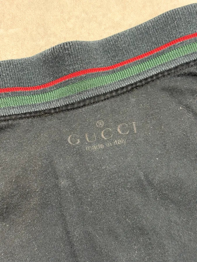 2010s Gucci Navy Striped Collar Polo Shirt iiuHTWo 7