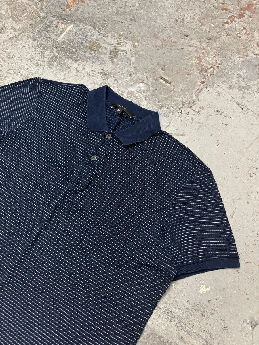 2000s Gucci Navy Striped Polo Shirt uIUNTds 4