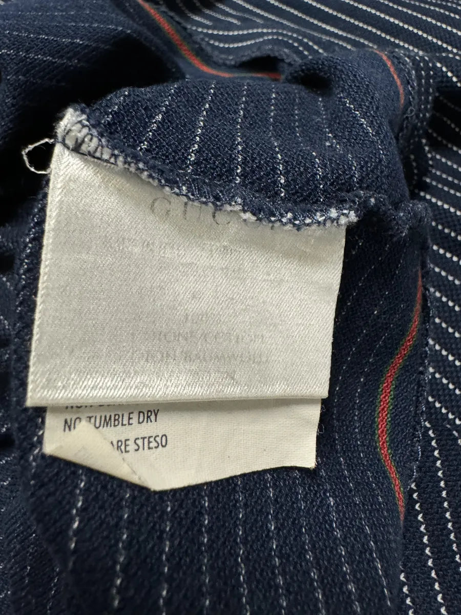 2000s Gucci Navy Striped Polo Shirt uIUNTds 5