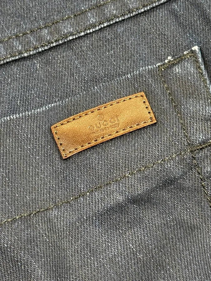 AW2015 Gucci Navy Waxed Denim Jeans JxioRSR 8