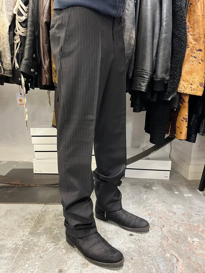 2000s Gucci Dark Grey Wool Striped Tailored Pants uJcnqWd 2