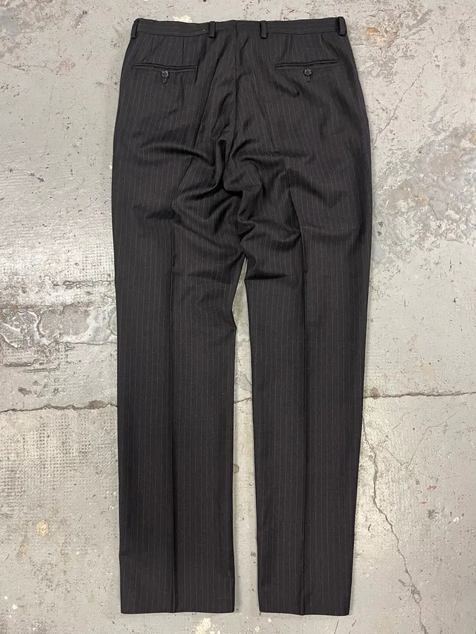 2000s Gucci Dark Grey Wool Striped Tailored Pants uJcnqWd 6