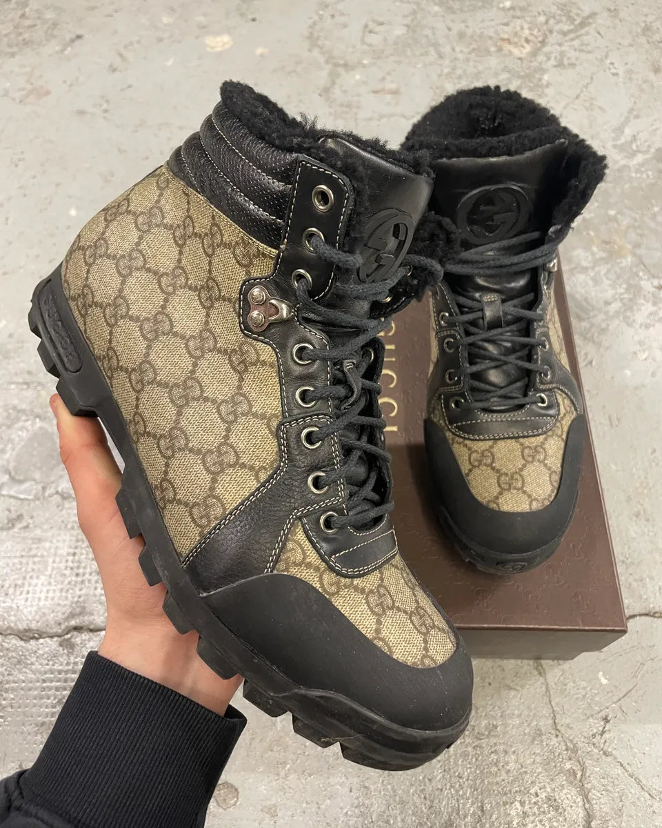 2000s Gucci Nebraska G Propaganda High Fur Boots (42eu/us8.5) bHdCgHU 0
