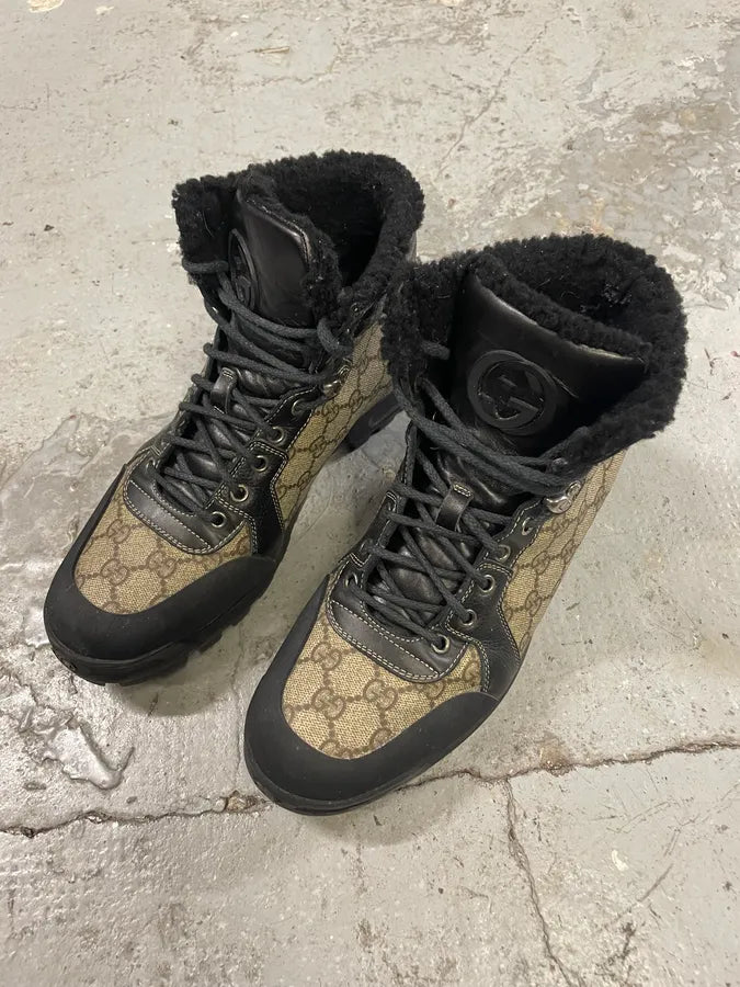 2000s Gucci Nebraska G Propaganda High Fur Boots (42eu/us8.5) bHdCgHU 2