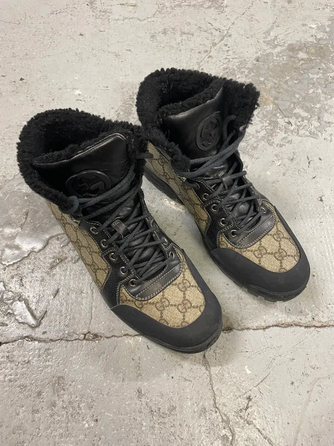 2000s Gucci Nebraska G Propaganda High Fur Boots (42eu/us8.5) bHdCgHU 3
