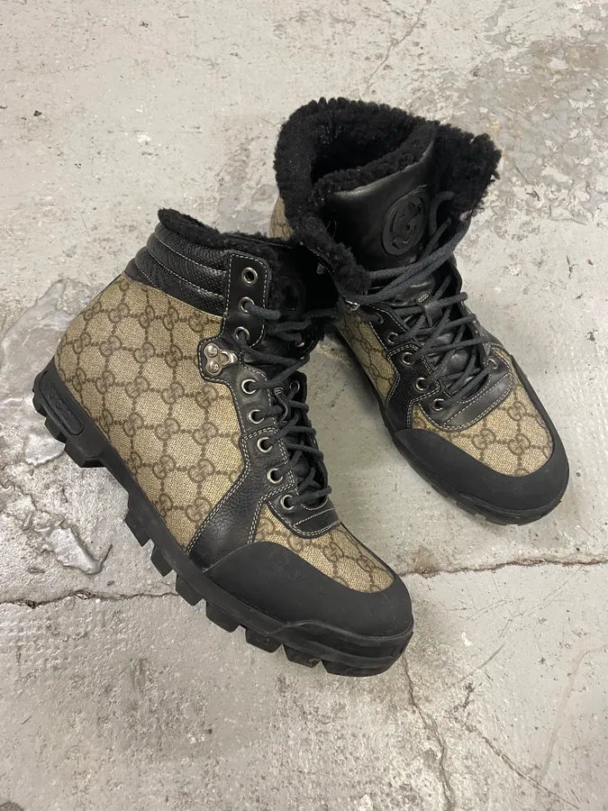 2000s Gucci Nebraska G Propaganda High Fur Boots (42eu/us8.5) bHdCgHU 4
