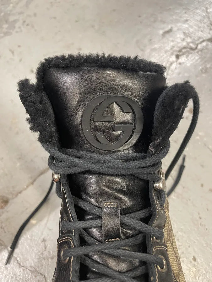 2000s Gucci Nebraska G Propaganda High Fur Boots (42eu/us8.5) bHdCgHU 7