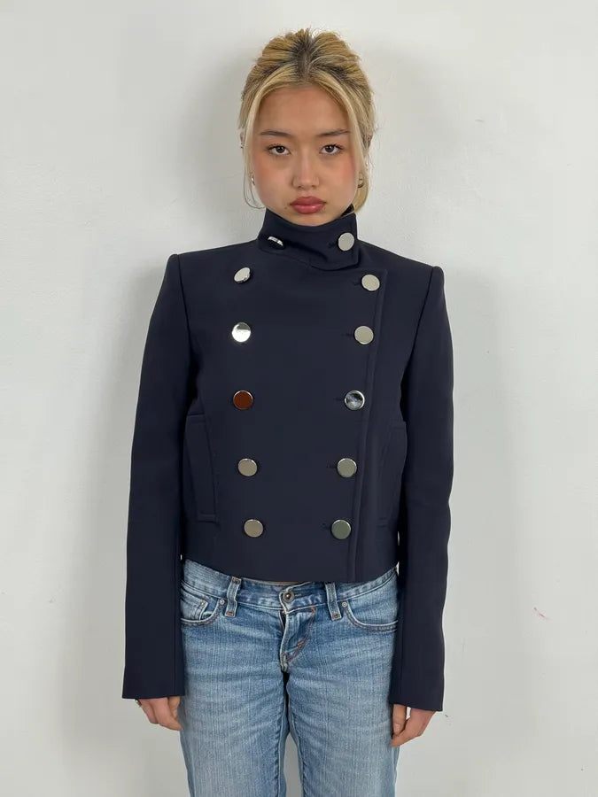 AW2014 Gucci Officer Navy Classy Jacket GqqqODU 1