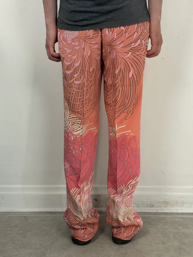 2000s Gucci Pink Flower Spiral Tailored Pants GMCtUjJ 3