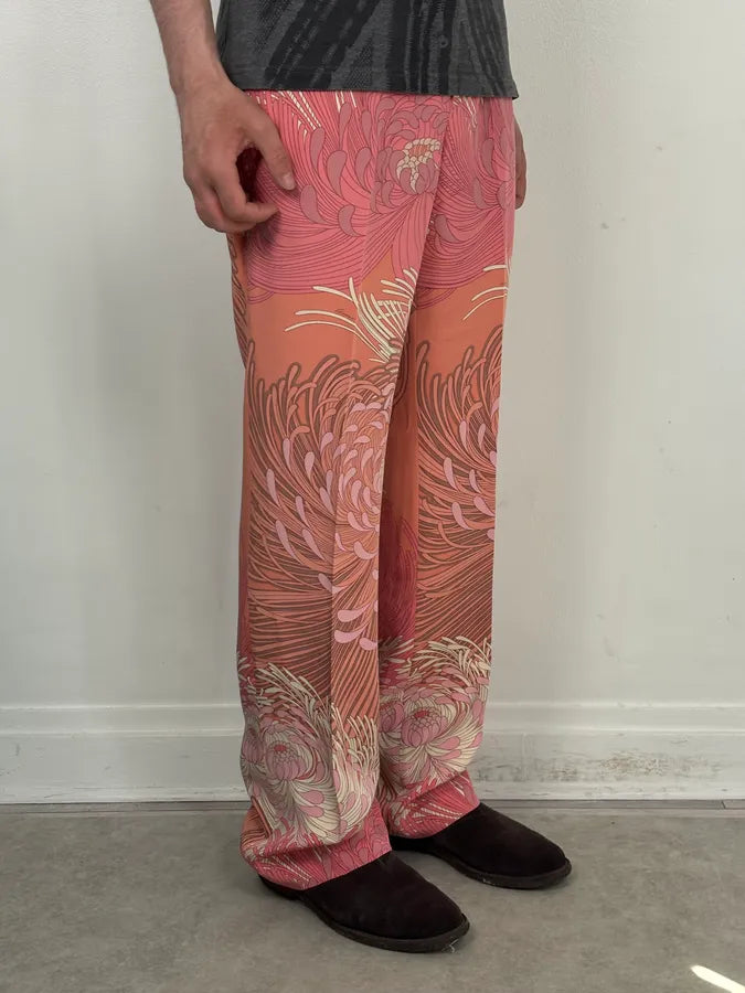 2000s Gucci Pink Flower Spiral Tailored Pants GMCtUjJ 2
