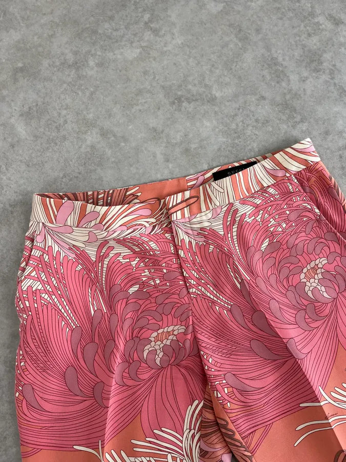 2000s Gucci Pink Flower Spiral Tailored Pants GMCtUjJ 5