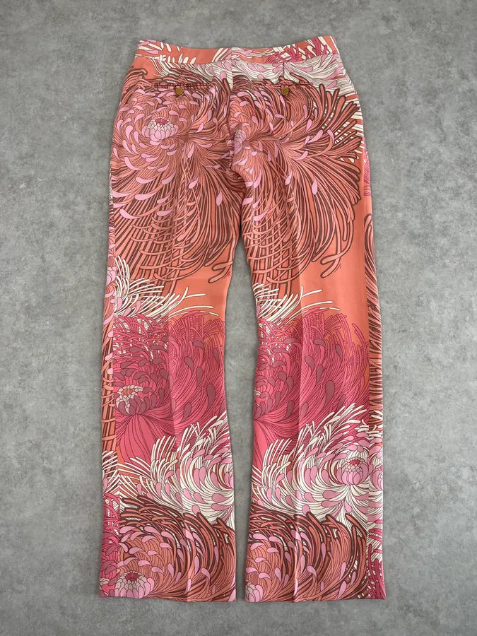 2000s Gucci Pink Flower Spiral Tailored Pants GMCtUjJ 6