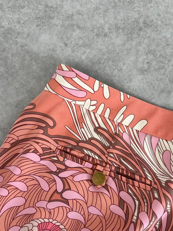 2000s Gucci Pink Flower Spiral Tailored Pants GMCtUjJ 11