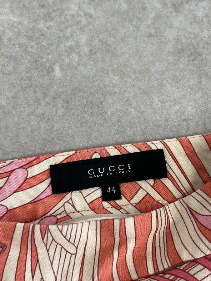 2000s Gucci Pink Flower Spiral Tailored Pants GMCtUjJ 12