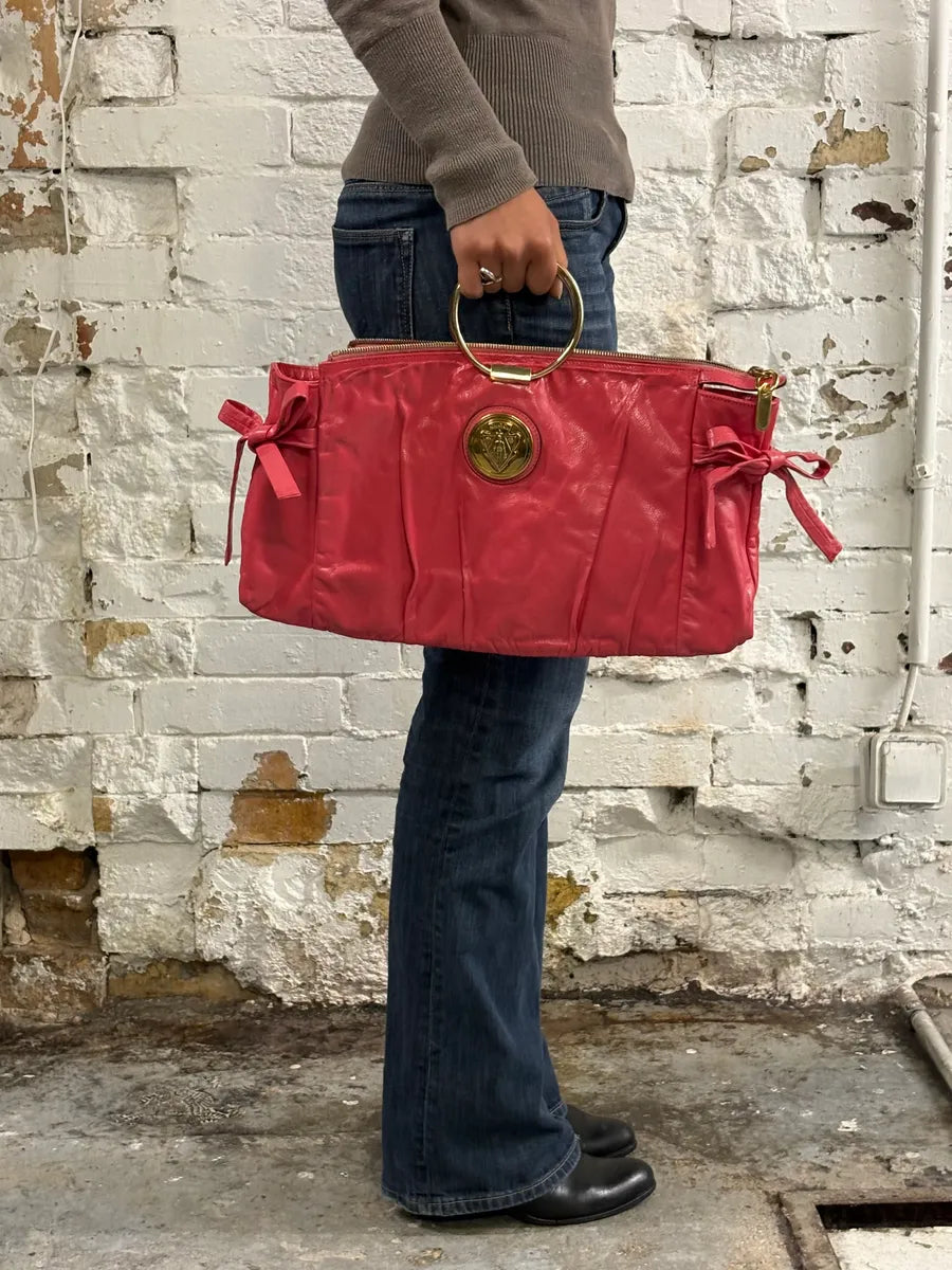 2000s Gucci Pink Leather Hysteria Babouska Handle Bag by Frida Giannini dvYaVOS 1