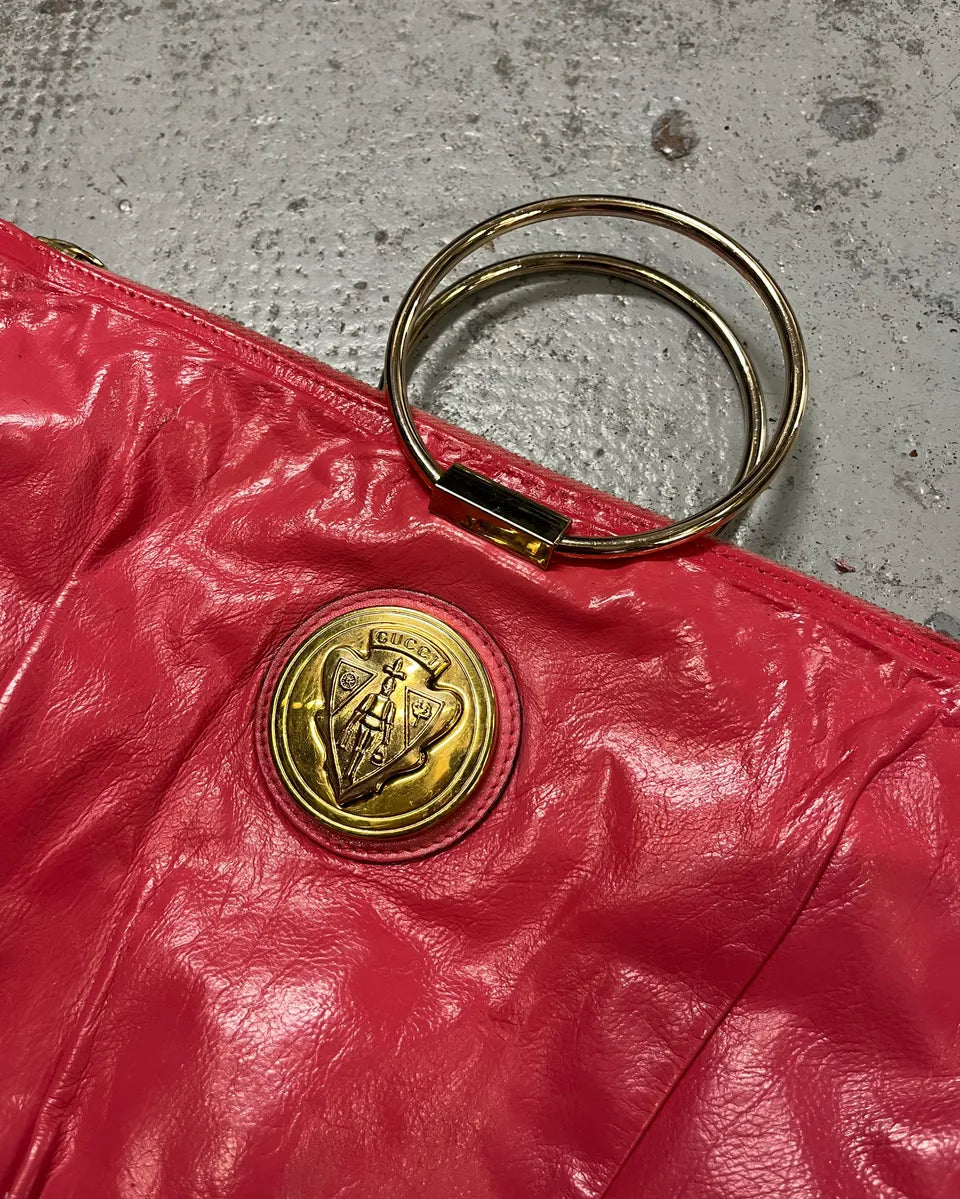 2000s Gucci Pink Leather Hysteria Babouska Handle Bag by Frida Giannini dvYaVOS 3