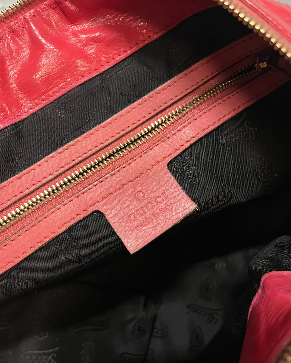 2000s Gucci Pink Leather Hysteria Babouska Handle Bag by Frida Giannini dvYaVOS 8