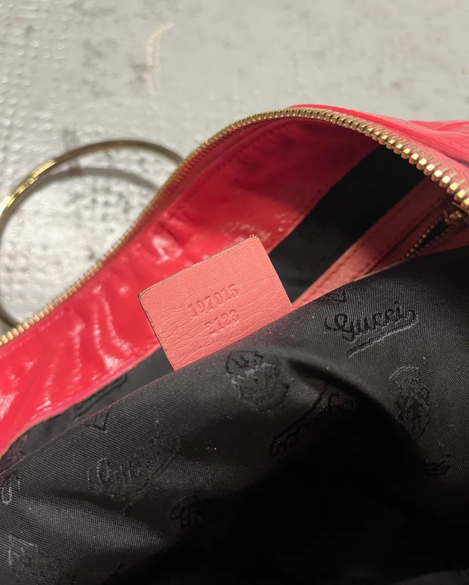 2000s Gucci Pink Leather Hysteria Babouska Handle Bag by Frida Giannini dvYaVOS 9