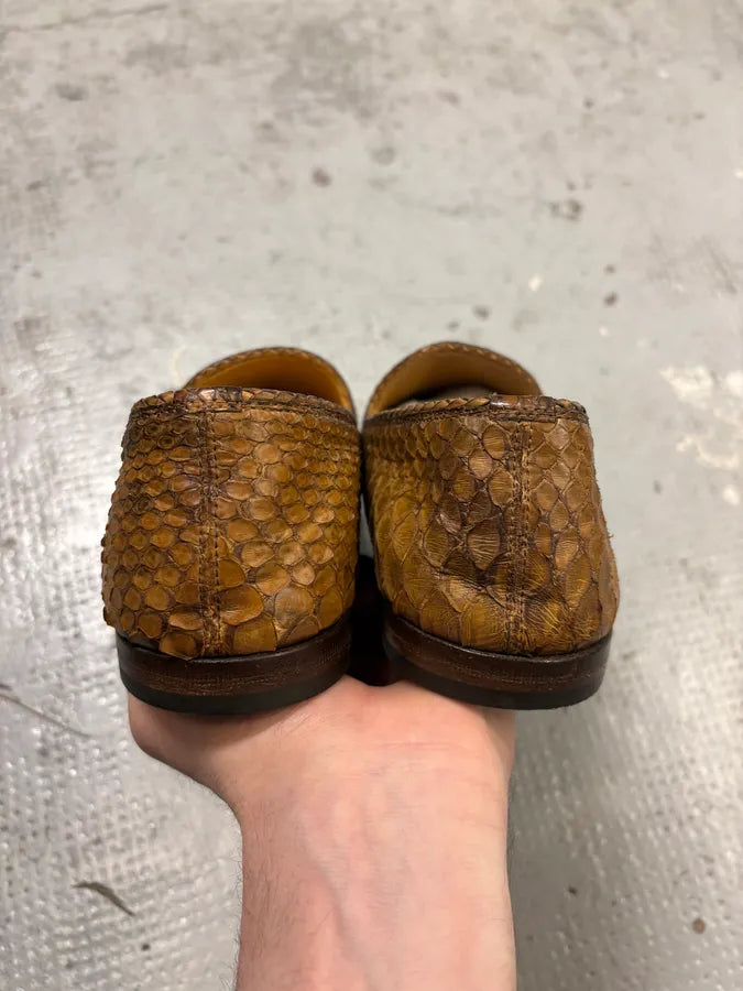 2000s Gucci Classy Python Leather Loafers ZNyayKW 6