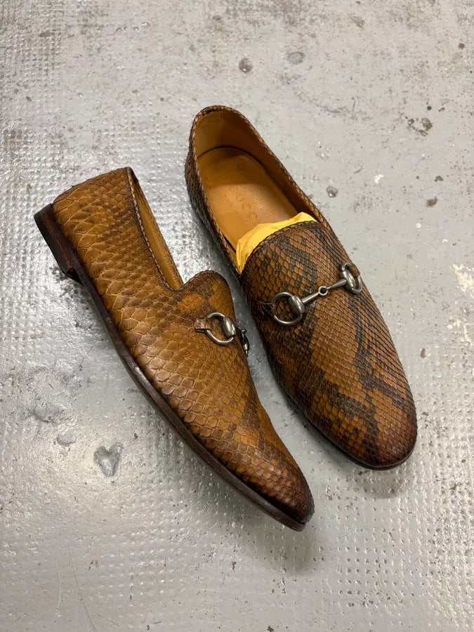 2000s Gucci Classy Python Leather Loafers ZNyayKW 4