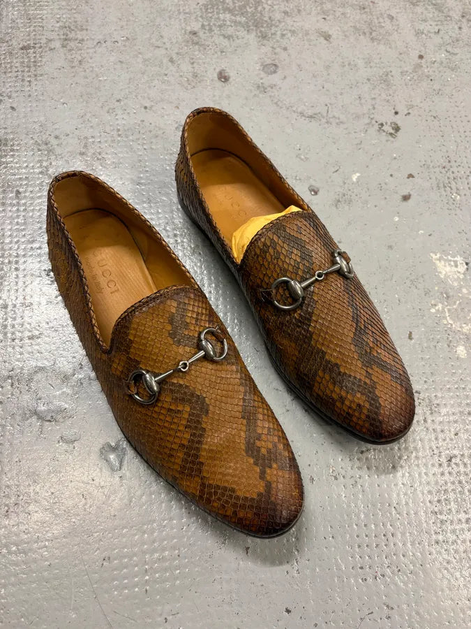 2000s Gucci Classy Python Leather Loafers ZNyayKW 3