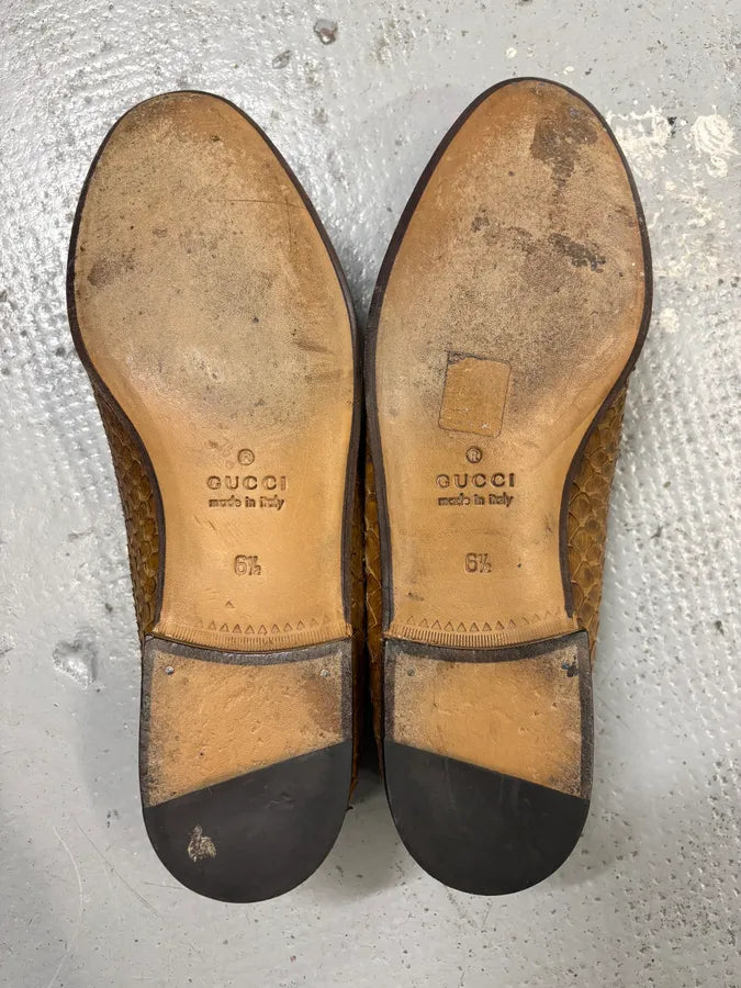 2000s Gucci Classy Python Leather Loafers ZNyayKW 7