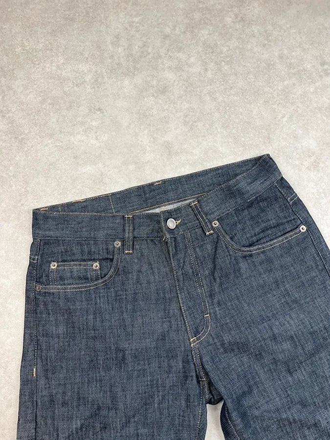 AW2001 Gucci Raw Navy Denim Straight Leg Jeans by Tom Ford KeYIMpv 5