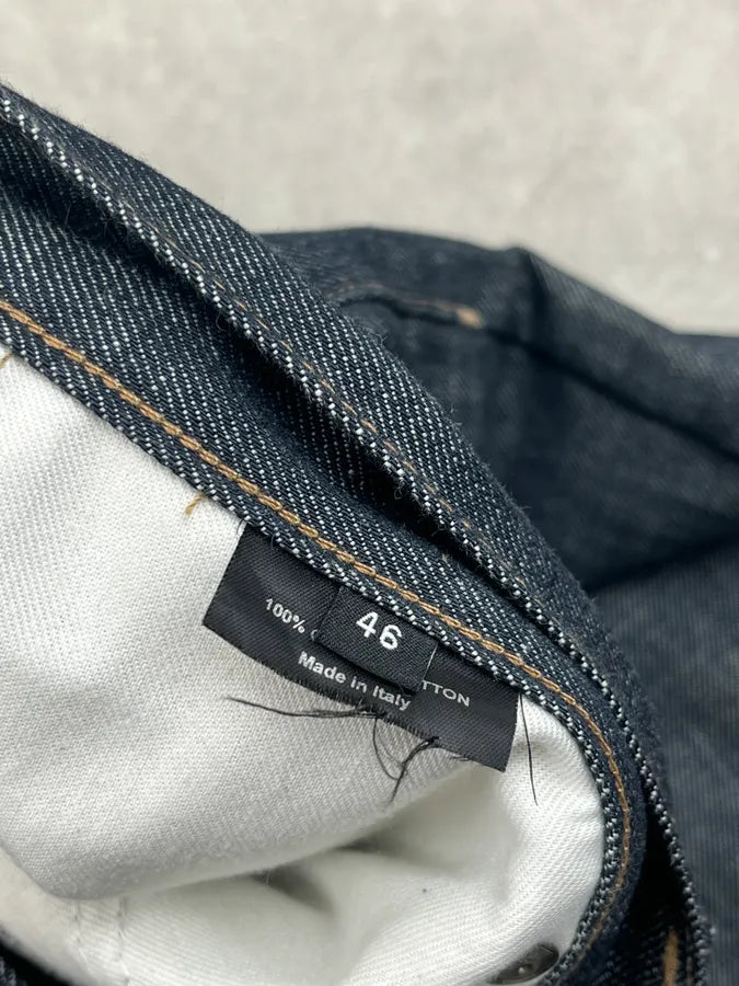 AW2001 Gucci Raw Navy Denim Straight Leg Jeans by Tom Ford KeYIMpv 9