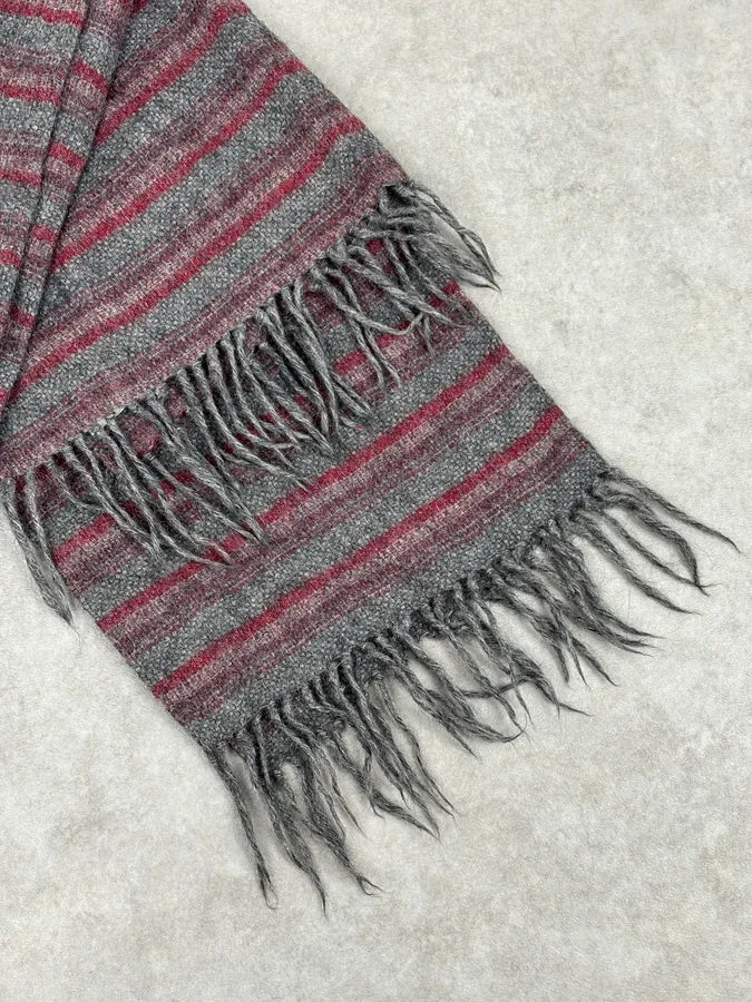 2000s Gucci Red & Grey Striped Wool Scarf TwbePfz 2