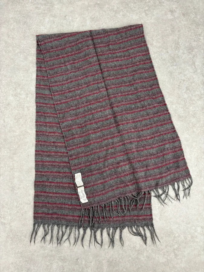 2000s Gucci Red & Grey Striped Wool Scarf TwbePfz 4
