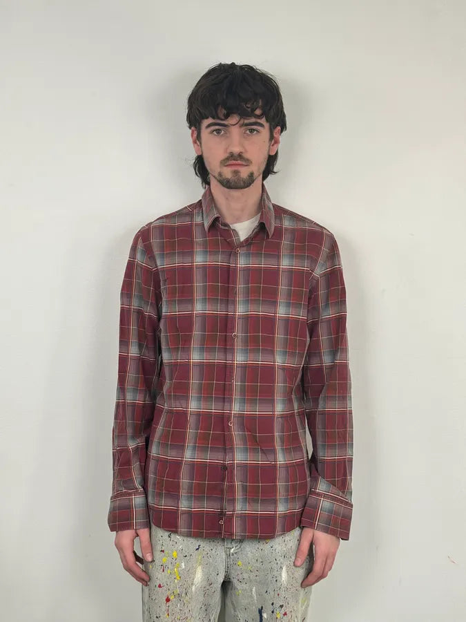 2000s Gucci Red Checkered Canadian Shirt NpThTpx 1