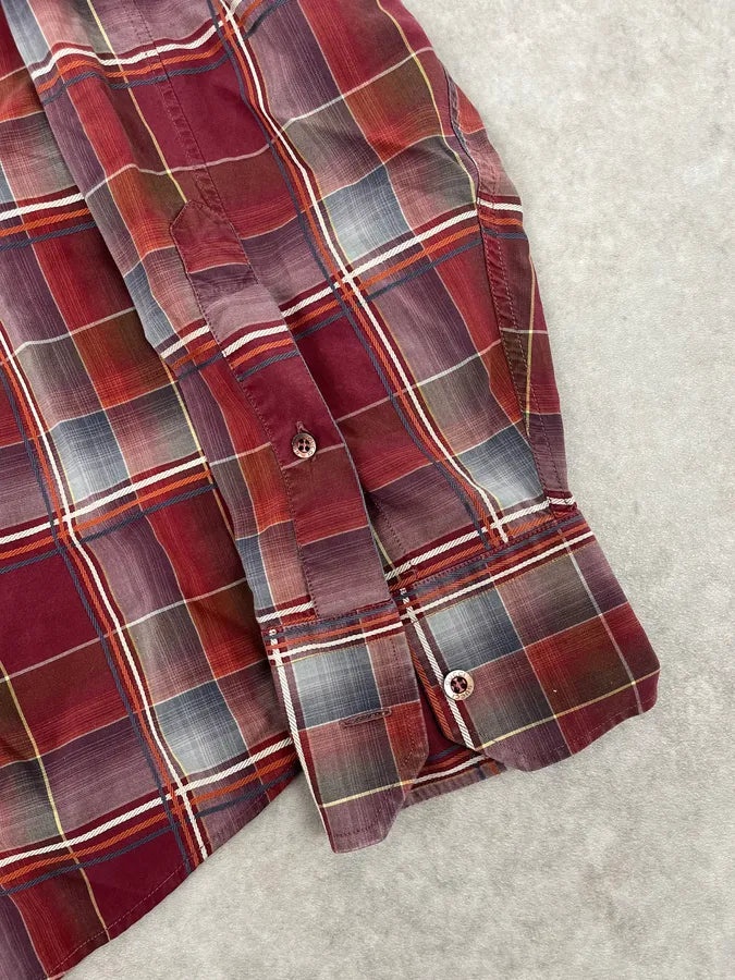 2000s Gucci Red Checkered Canadian Shirt NpThTpx 7
